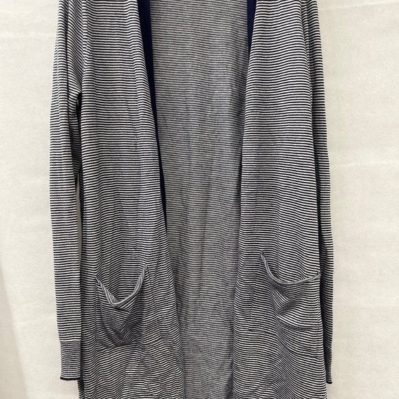 NEW $395 Stripe Silk Blend Cardigan ATM ANTHONY TH - Picture 10 of 10